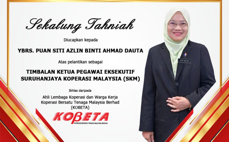 Tahniah Di Atas pelantikan Timbalan Ketua Pegawai Eksekutif SKM Baharu